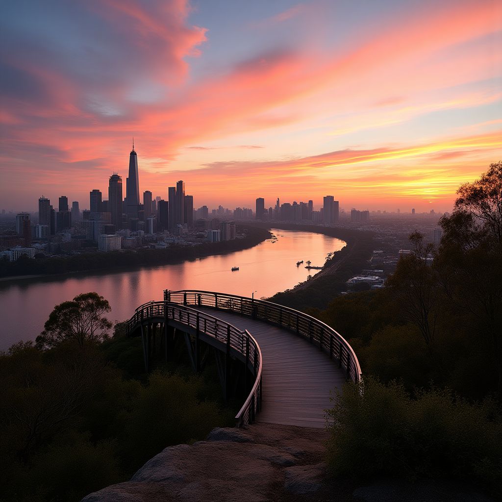 Hidden viewpoint overlooking Brisbane