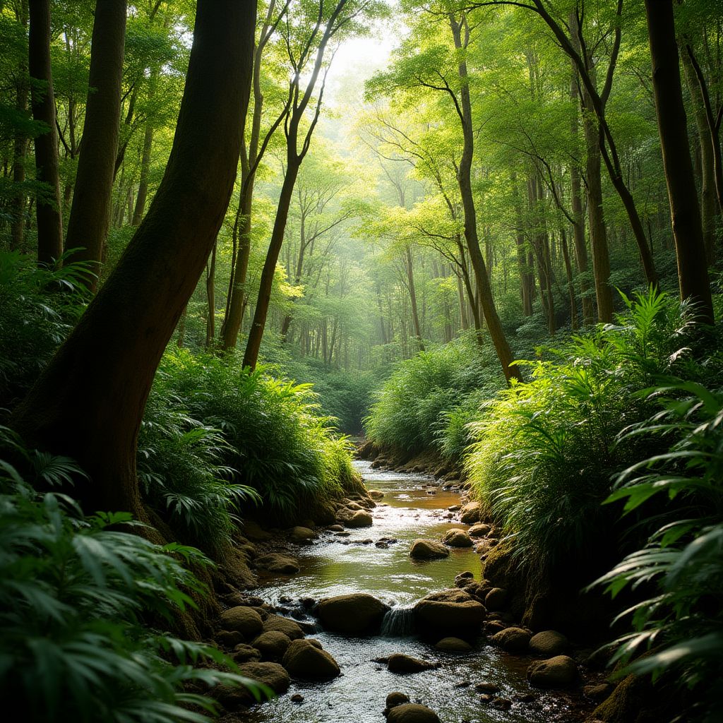 Hidden trail at Mt Coot-tha with creek crossing
